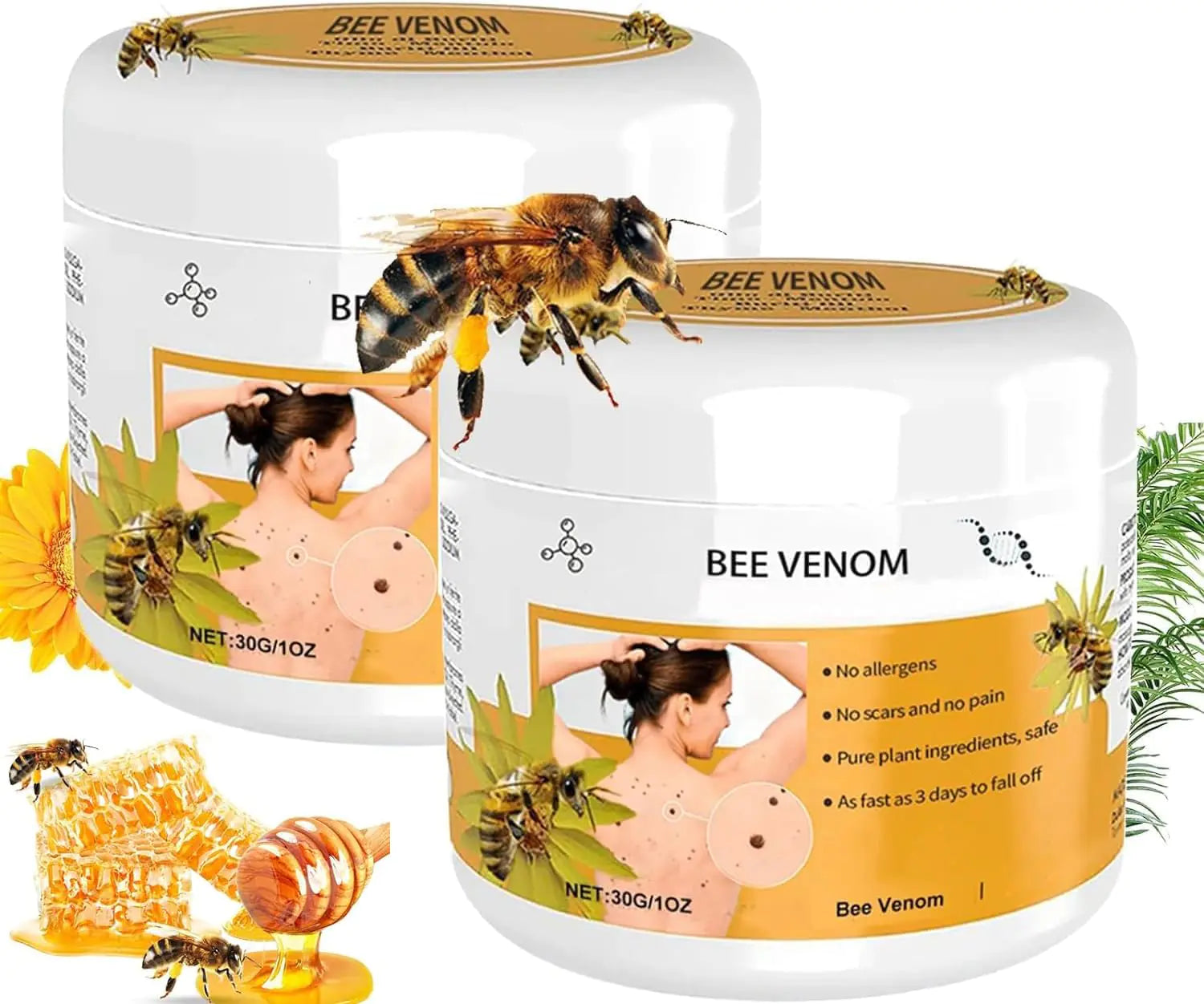 2Pcs Bee Venom Cream Bee Venom Skin Treatment Cream for All Skin Types