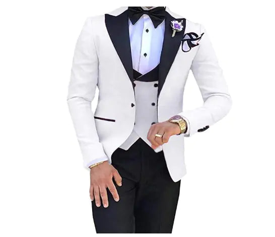 Men's Slim Fit 3-Piece Suit for Weddings and Events