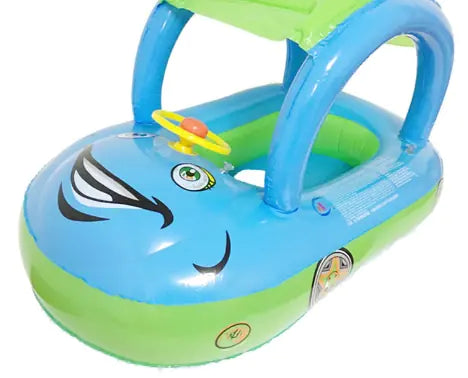 Inflatable Kids Swim Float with Car Canopy