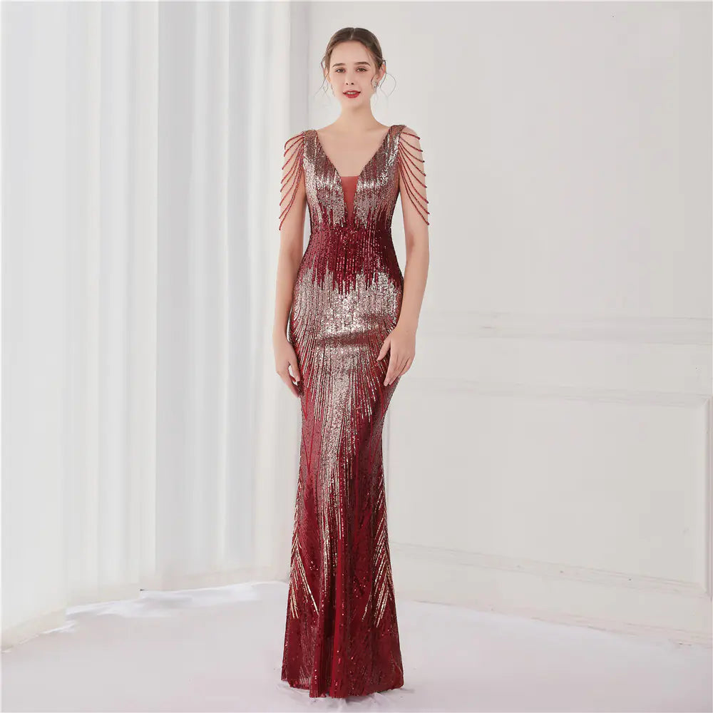Elegant Sequins Fishtail Formal Dress for Women