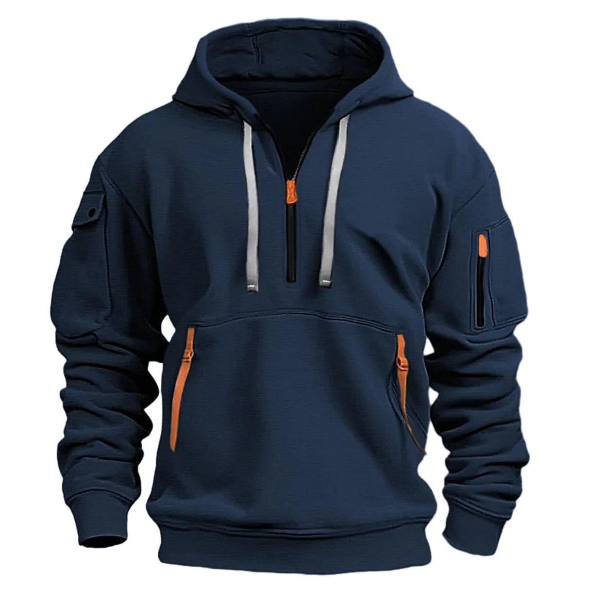 Cotton Dropped Shoulder Hooded Sweatshirt