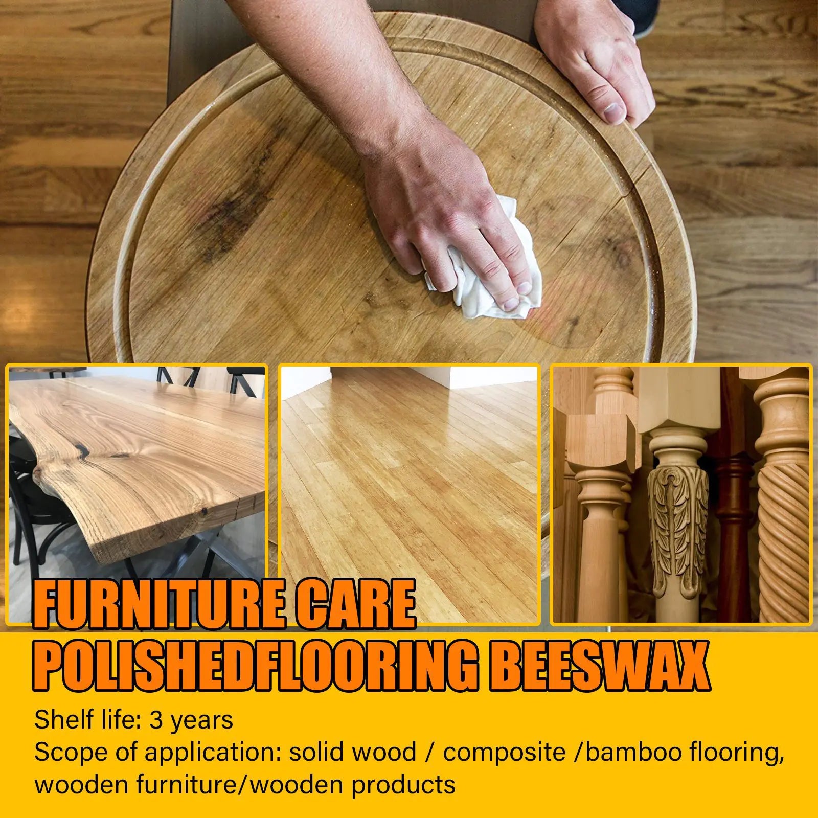 EELHOE Natural Beeswax for Wood Floor Care and Polish