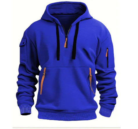 Cotton Dropped Shoulder Hooded Sweatshirt