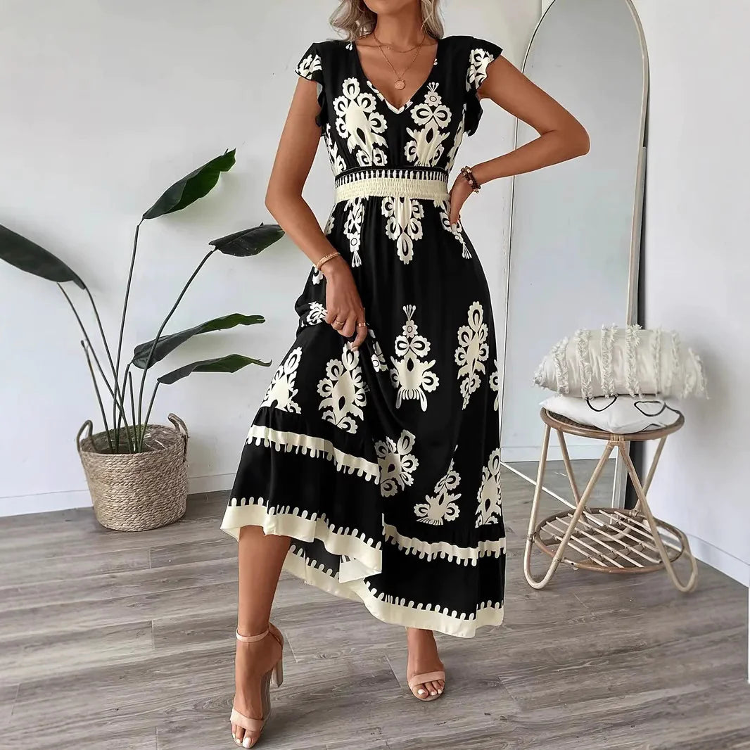 Women's Beach Print Swing Dress