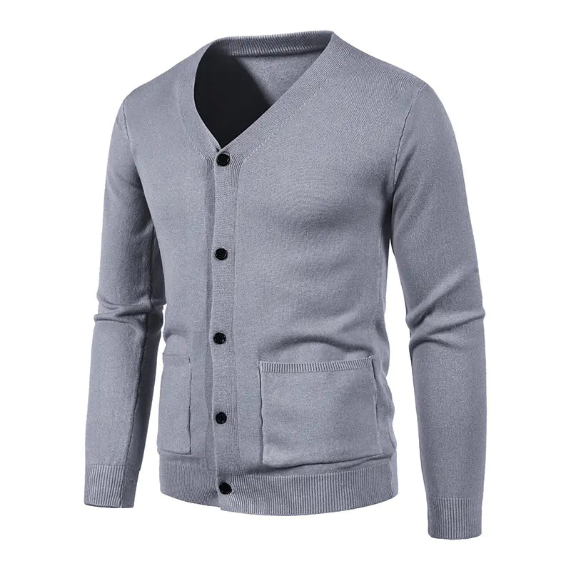 Casual Solid Color Sweater Jacket for Men