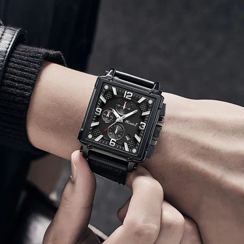 Automatic Square Waterproof Quartz Watch for Men