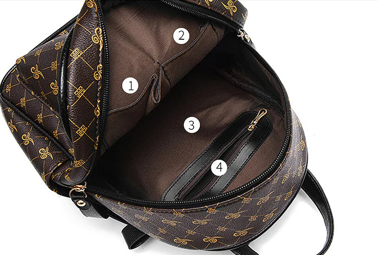 Classic HB-66B2 Backpack with Crocodile Pattern Purse