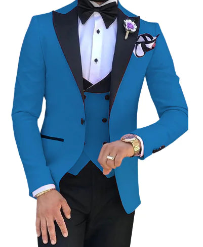 Men's Slim Fit 3-Piece Suit for Weddings and Events