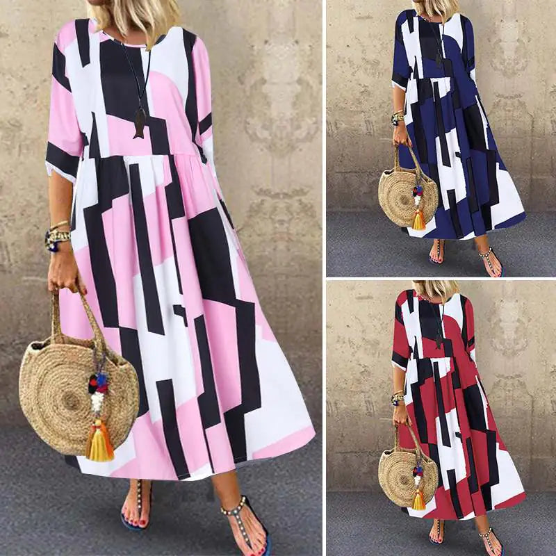 Plus Size Printed Women's Dress