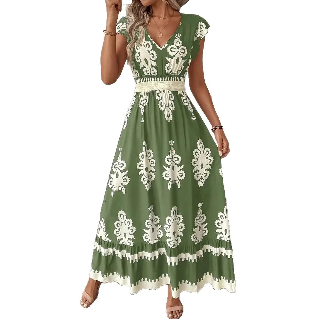 Women's Beach Print Swing Dress