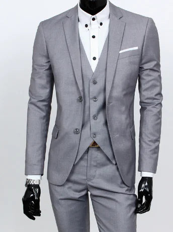 Men's Business Casual Suit - Slim Fit 3-Piece Set