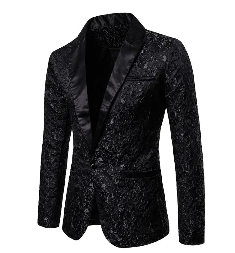 Men's Casual Formal Floral Suit Jacket