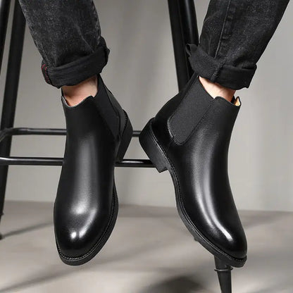 R&J Elegant Chelsea Leather Boots for Men