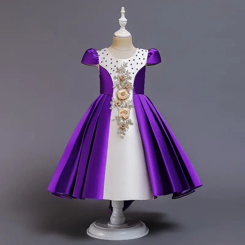 Fluffy Embroidered Princess Dress for Girls