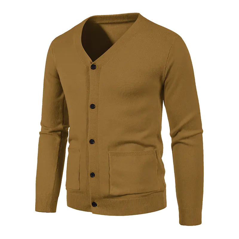 Casual Solid Color Sweater Jacket for Men