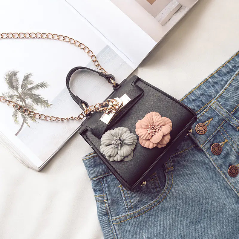 Mini Floral Kelly Bag for Girls - Trendy Shoulder Purse