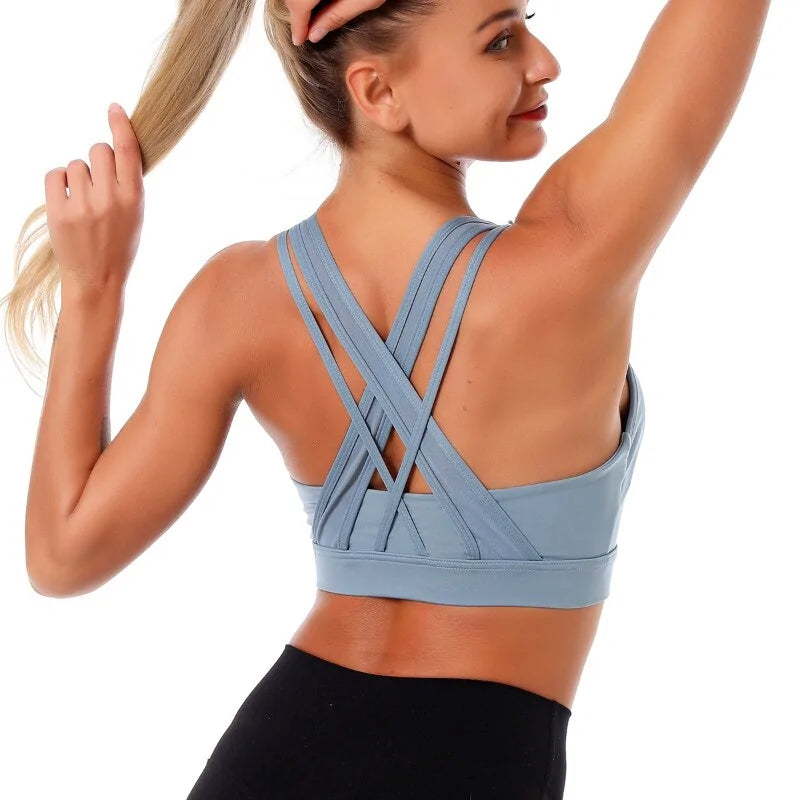 Kaminsky Women Push Up Sexy Back Sport Gathered Bra